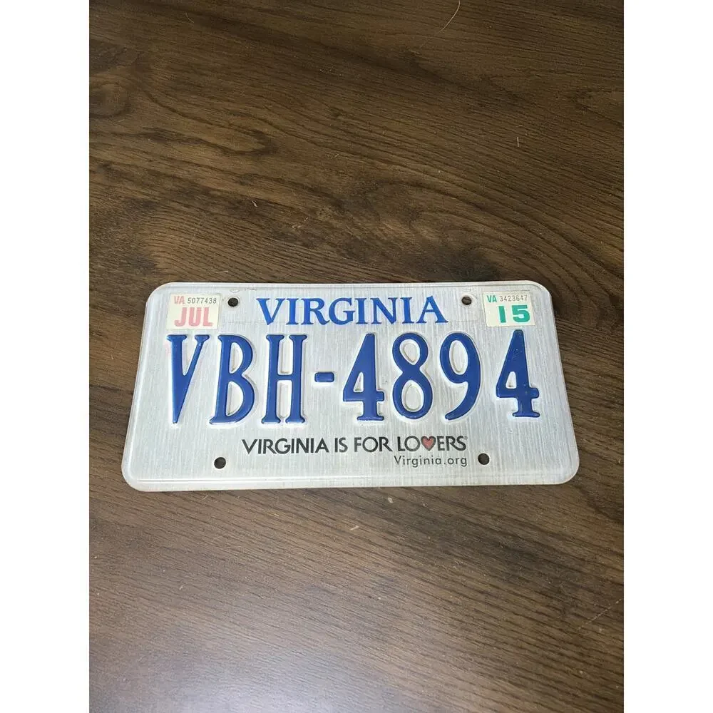 Vintage Virginia - Virginia is for Lovers US Car License Number‎ Plate VBH-4894